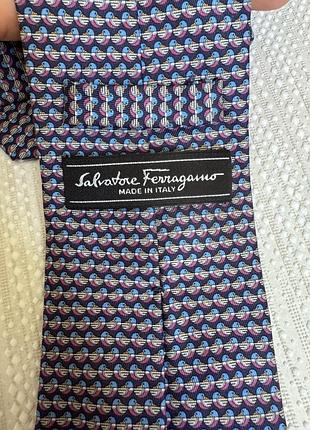 Краватка галстук італія salvatore ferragamo шовк в пташки