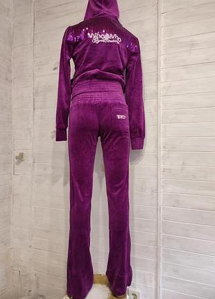 Новый итальянский велюровый костюм who’s who gym couture с пайетками, р. s