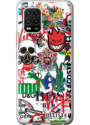 Чехол на xiaomi mi 10 lite many different logos "4022u-1924-72104"