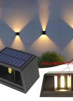 Вуличний світильник настінний на сонячній батареї solar wall lamp hs-8032 садовий ліхтар вуличний для дачі