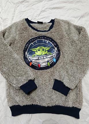 Кофта для хлопчика тедді з принтом star wars, сіра, 128 см
