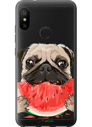 Чехол на xiaomi redmi 6 pro мопс и арбуз "4665u-1595-72104"