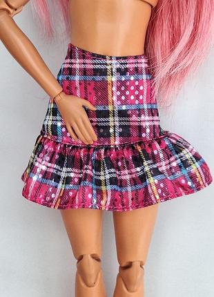 Клетчатая юбка для барби, оригинал, mattel