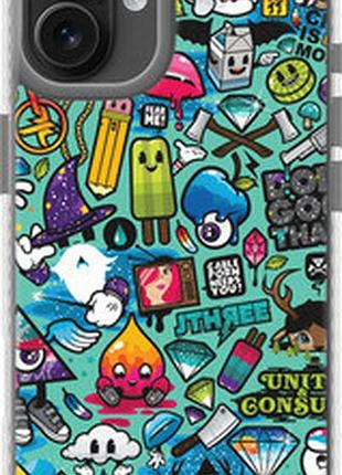 Чехол на iphone 16 plus стикер бомбинг 1 "693pc-3714-72104"