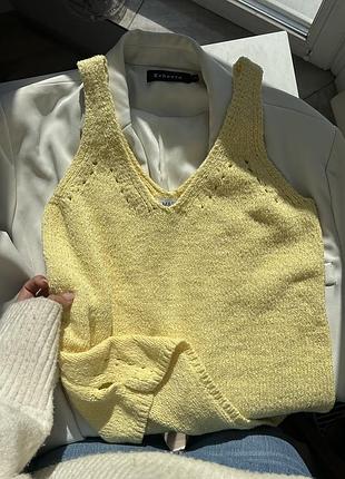 Маслянста котонова кофточка на короткий рукав 💛 від бренду m&s