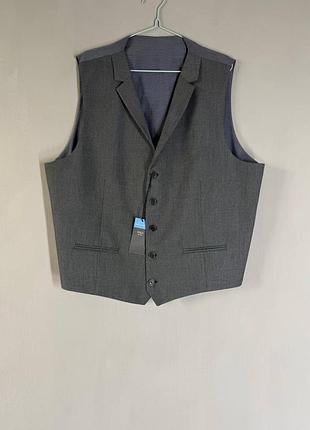 Новый классический жилет marks &amp; spencer (m&amp;s) с лацканами (размер xxl / 3xl, grey mix)