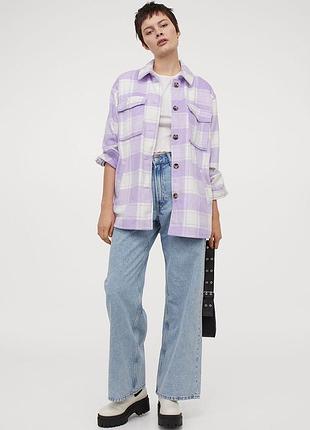 H&m, тепла куртка-сорочка в клітинку