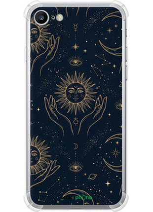 Чехол на iphone 7 celestial harmony: sun & moon gold mystic pattern "6778sp-336-72104"