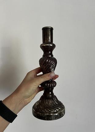 Скляний підсвічник