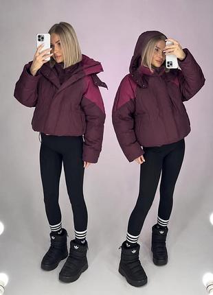 Зимова оверсайз трендова куртка пуховик пух перо оригінал adidas originals
