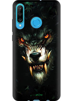 Чехол на huawei p30 lite дьявольский волк "833b-1651-72104"