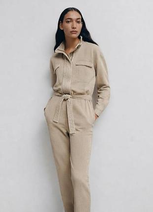 Стильный комбинезон в стиле карго цвета кэмэл/беж от zara