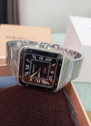 Мужские механические часы berny automatic (хомаж cartier santos)
