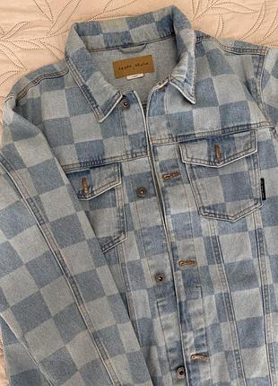 Куртка-сорочка чоловіча cropp denim у клітинку блакитна