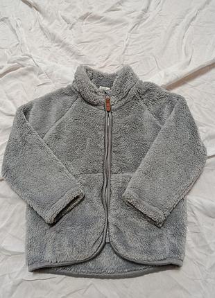 Кофта для хлопчика h&m тедді сіра 80 см