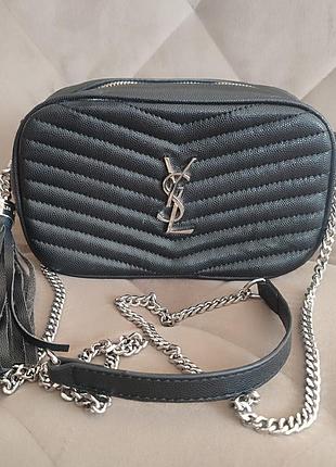 Женская черная сумочка saint laurent mini lou camera bag