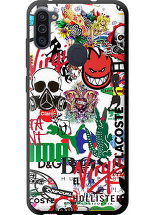 Чехол на samsung galaxy m11 m115f many different logos "4022b-1905-72104"