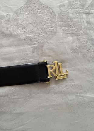 Ремінь жіночий rl чорний шкіряний