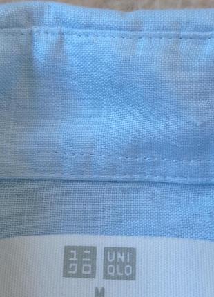 Рубашка мужская uniqlo m 100% лен 8