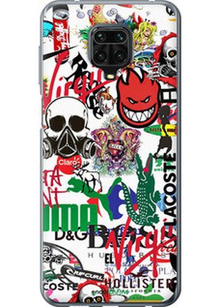 Чехол на xiaomi redmi note 9 pro many different logos "4022u-1911-72104"