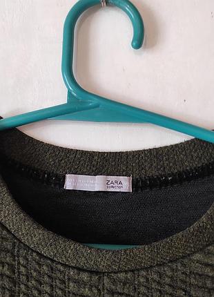 Удлиненный вязаный свитер-туника zara с пуговицами, размер s (подойдет и на s-m)