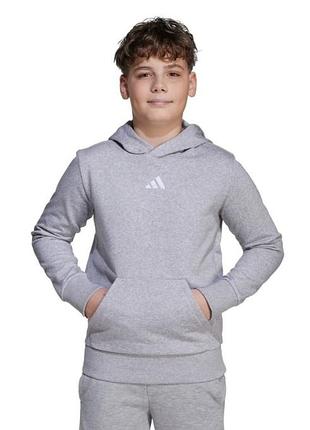 Модная серая толстовка спортивная спортивная кофта худи кенгуру оверсайз oversize adidas адидас оригинал для мальчика 6-7 лет 122 как новая