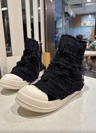 Кеди rick owens drkshdw scab sneaks джинсові, розмір 38