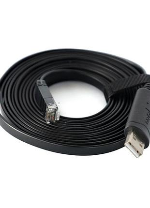 Кабель для програмування акумуляторів pytes usb – rj45 rs232 ftdi 3 м для оновлення прошивки black