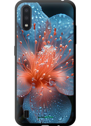 Чехол на samsung galaxy a01 a015f роса на цветке "6039b-1842-72104"