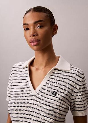 Поло calvin klein зі смугастим візерунком 2