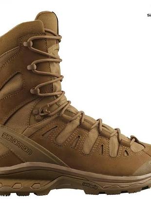 Берцы тактические salomon quest 4d forces 2 high gtx gore-tex 730 г водонепроницаемый койот кожа текстил ku-22