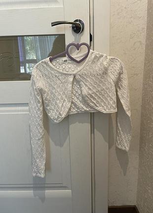 Кофта для дівчинки h&m болеро біле мереживне
