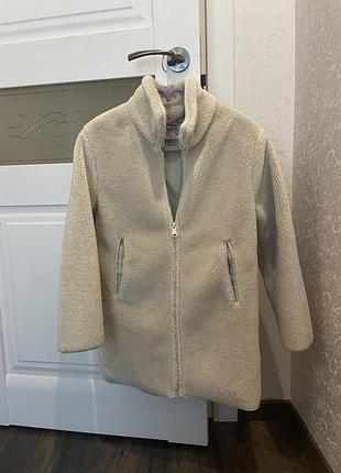Куртка для дівчинки zara зі штучного хутра, бежева