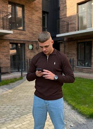 Чоловіча кофта polo ralph lauren 1/3 zip polo з коміром, в'язана,