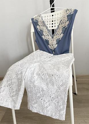 Blumarine шикарні білі шорти бермуди шовк бавовна прошва вишивка розмір хс с