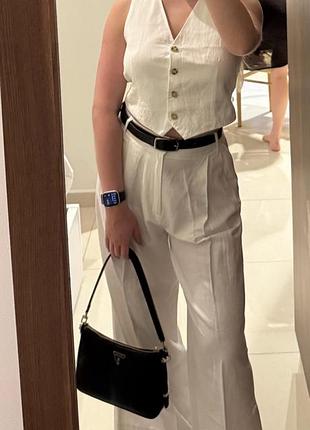 Костюм комплект брючний zara брюки жилетка, білий, s