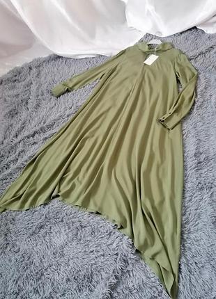 Красивое платье сто процентов вискоза бренд одежды azuri размеры m l xl 2xl цвет хаки и джинс