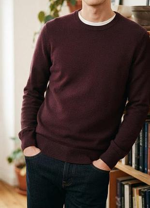 Стильний базовий джемпер h&m у глибокому бордовому відтінку 🍷