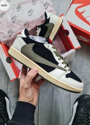 Nike air jordan 1 retro low og sp travis scott olive