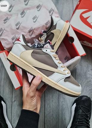 Nike air jordan 1 retro low og sp 'travis scott mocha