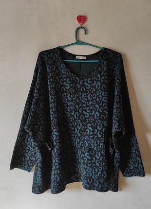 Стильный леопардовый свитшот oversize / туника made in italy (размер xl-3xl / 52-58)