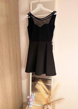 Чорна сукня з відкритою спиною h&m