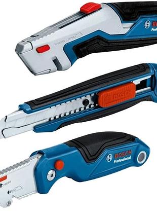 Набор ножей bosch из стали с фиксацией лезвия и блокировкой blue (1600a027m4)