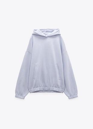 Теплий трикотажний світшот батнік на флісі зимовий з капюшоном оверсайз zara кофта