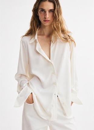 Сатинова сорочка h&m атласная рубашка h&m атласна сорочка h&m блуза