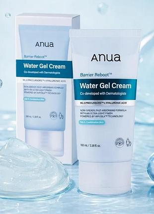 Увлажняющий гель-крем для восстановления защитного барьера anua barrier reboot water gel cream 100 мл
