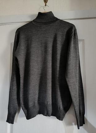 Чоловічий сірий гольф zara man . водолазка, светр. вовна.