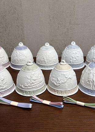Лот, 9 порцелянових дзвіночків lladro «різдвяні дзвіночки».