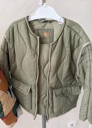 Куртка для дівчинки zara стьобана хакі