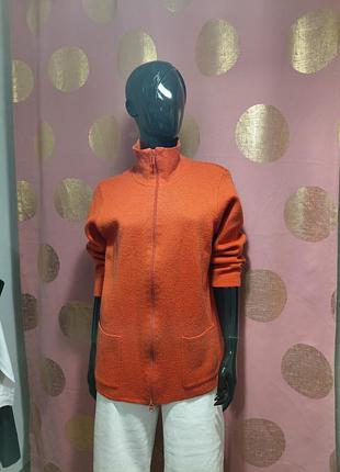 Кардиган шерстяной на молнии терракотовый creative atelier